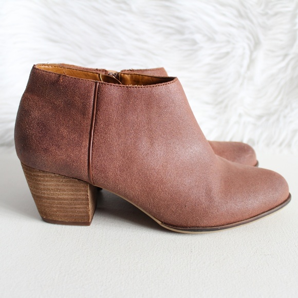 Lucky Brand Shoes - Lucky Brand Red Brown Leather Ankle Booties